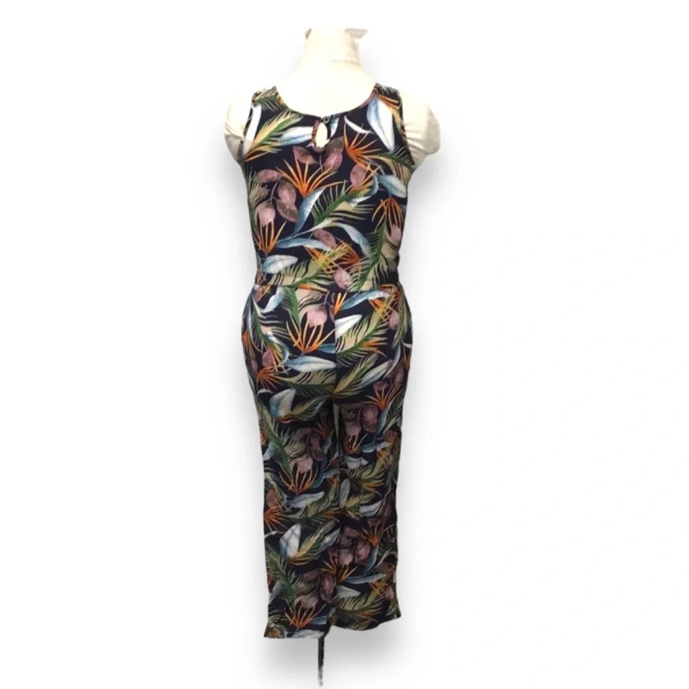 Rainforest Cafe Women’s Tropical Souvenir Sleeveless Jumpsuit VTG 90s Y2K L